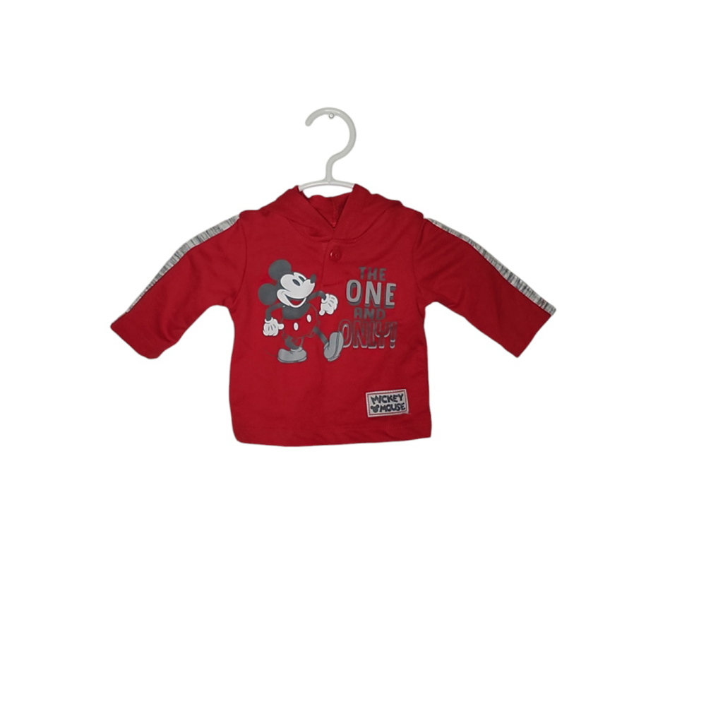 Baby Boy Disney Mickey Mouse Hoodie Red Newborn